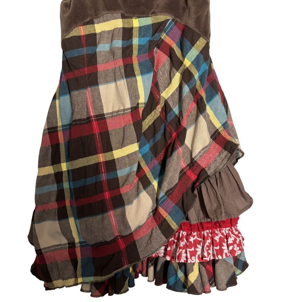 Plaid Patchwork Girls Dress By Eliane Et Lena Paris - Picture 2 of 7